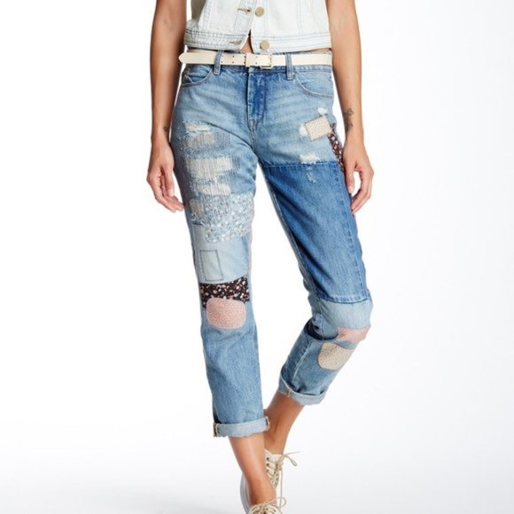 Blank NYC Denim - Blank NYC NWT Patch Things Up Boyfriend Jeans